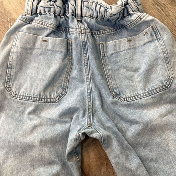 Zara Baggy Paperbag Jeans - Womens Size 4 - Crop High Waisted Light Wash Denim - Picture 9 of 12